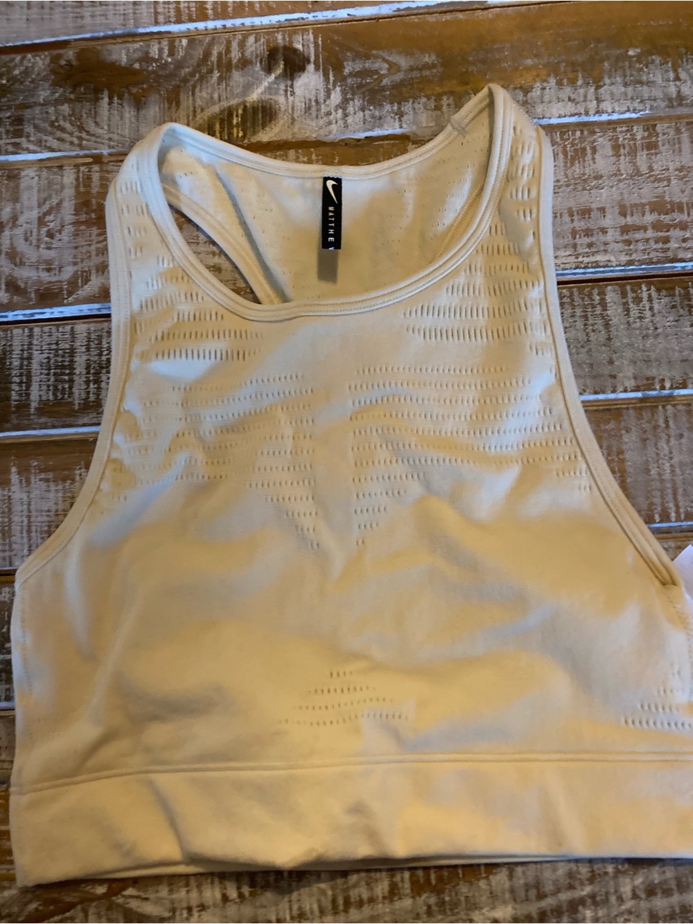 Nike Cream High-Neck Perforated Crop Tank